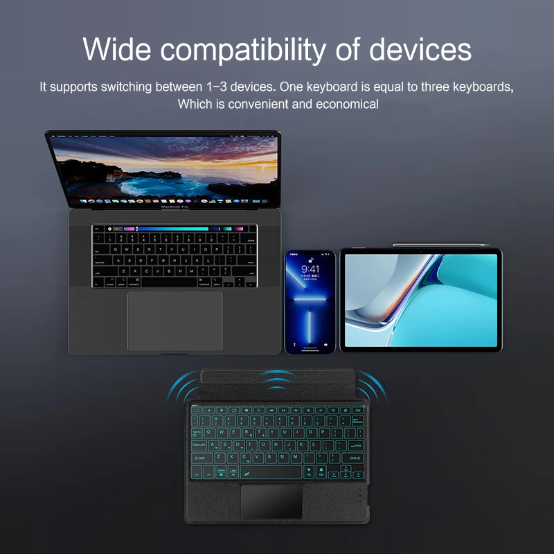 Inteligente Teclado Mágico para Huawei Matepad 11 Dby-w09 10.95 2023 Tablet Capa Protetora Case Russo Coreano Árabe Espanhol Francês - Imagem 5