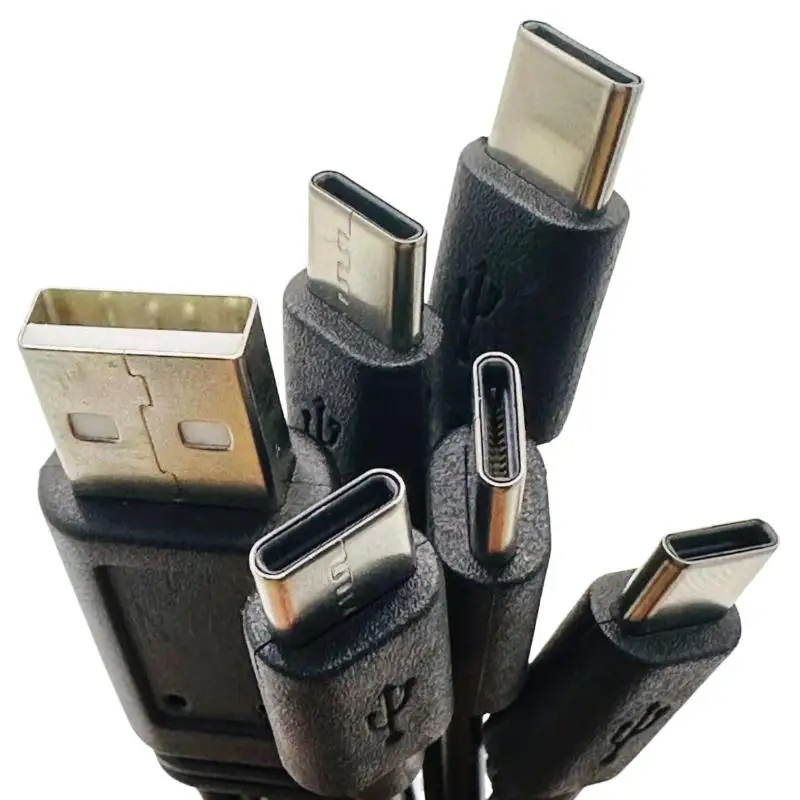 2/3/4/5 포트 USB C 스플리터 케이블 USB 타입 C 다중 충전 케이블 1/2개 20cm USB 타입-C 스플리터 어댑터 케이블