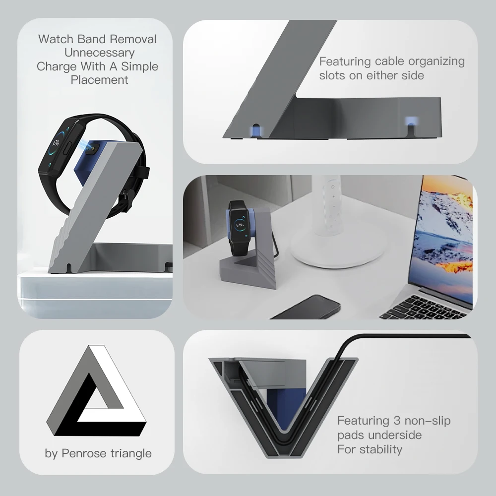 SIKAI Silicone Plastic Watch Holder Charger Stand Charging Dock for Huawei Band Series 9 8 7 6 Chargers Cradle for Honor Band 9