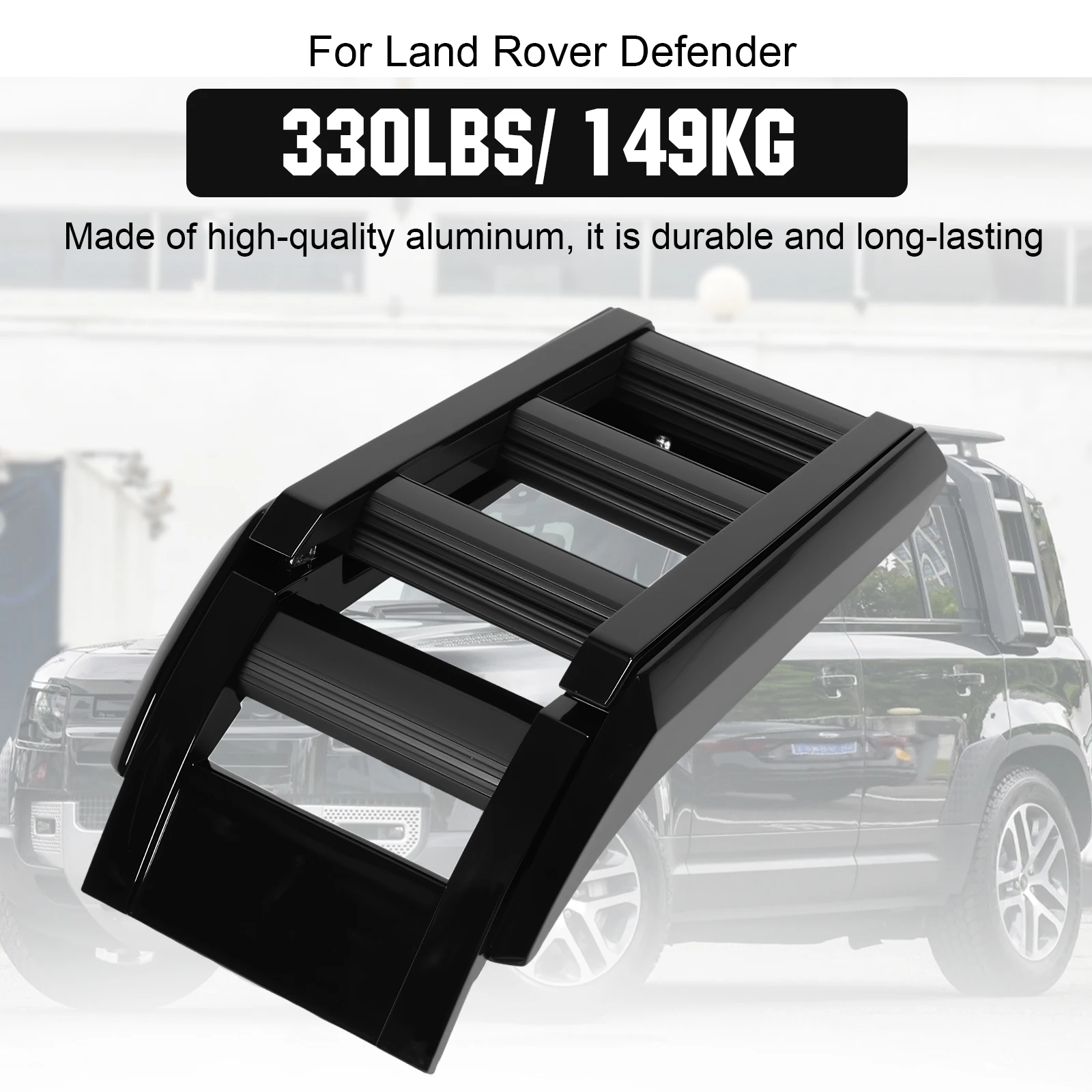 Side Roof Rack Access Ladder Aluminum Alloy Telescopic Deployable Side Ladder for Land Rover Defender 90/110/130 L663 2020-2024