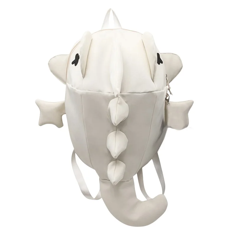 תיק גב לגברים ונשים, בצורת כריש מגניב עם נפח גדול לבית הספר, תיק יומי לרחוב הקז'ואלי (לא כולל תליון)