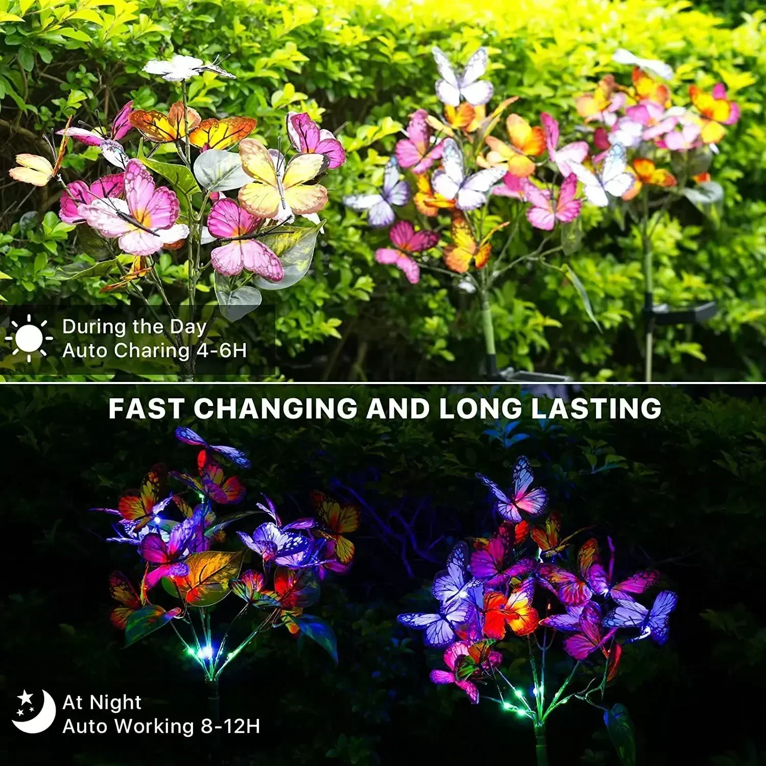 Butterfly Sunflower Simulation Outdoor Solar Light LED Lawn Lamp Home Garden Sunmmer Landscape Lighting Wedding Fairy Lights decorative lights,led fairy lights