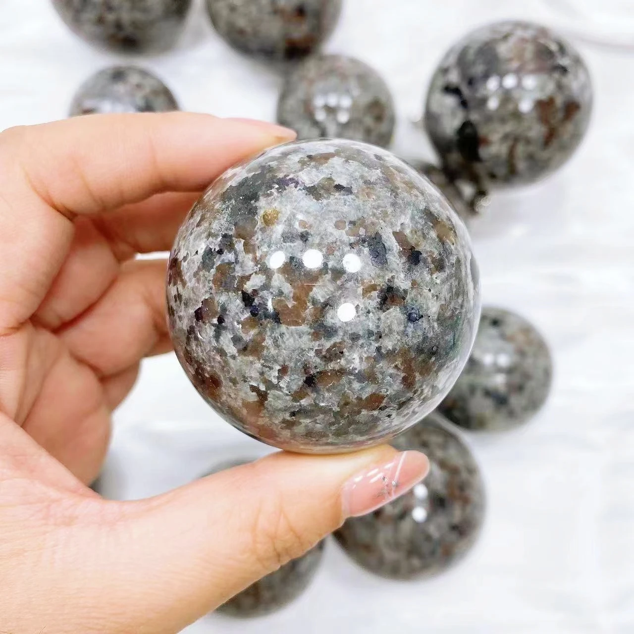 Natural crystal Yooperlite Sphere Crystal Stone Chakra Ball Energy Wicca Flame Stone Reiki Healing Spiritual Witchcraft Gift 6