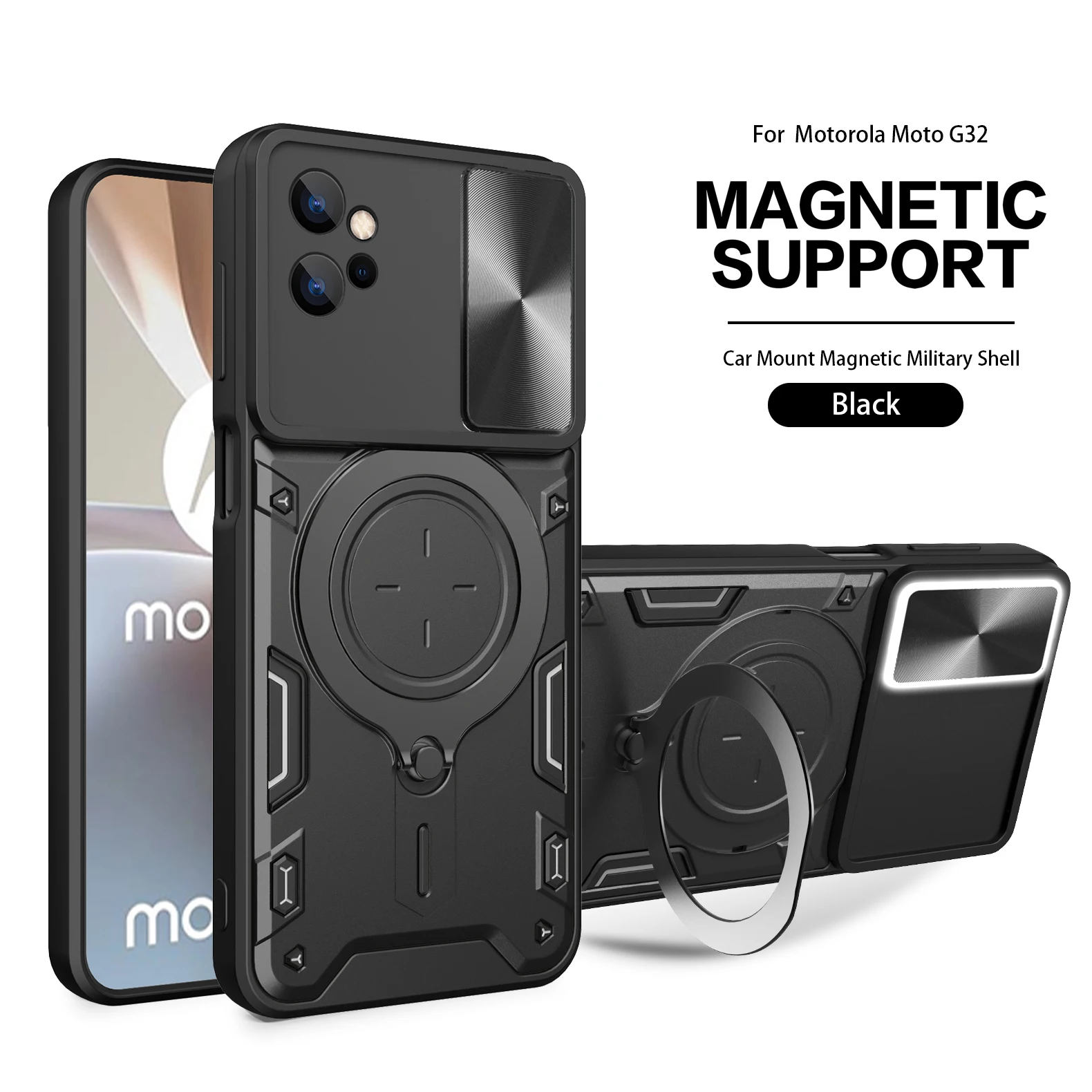 Per Moto G32 Slide Lens Funda Protettivo Per Motorola Moto G32 Custodia Magnetica Per Motorola Moto G32 G 32 Armor Case