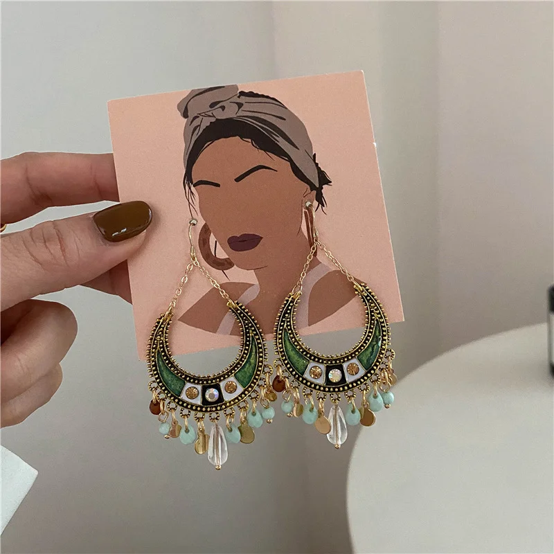 

Bohemian Vacation Style Retro Earrings Temperament Atmosphere Fashion Exaggerated Earrings for Women 2023 Trending New Jewelry