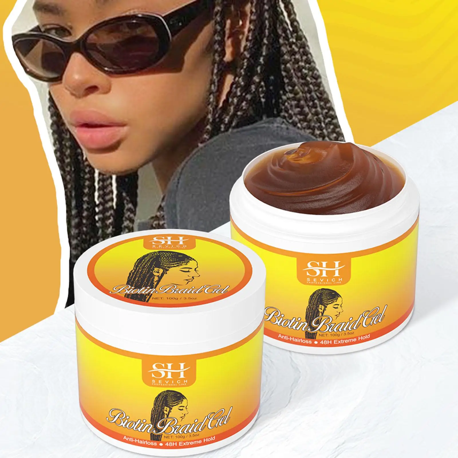 

African Hair Styling Braiding Gel Edges Control Hair Traction Biotin Shaping Break Wax Care Hair Anti Cream Alopecia Hair N2R2