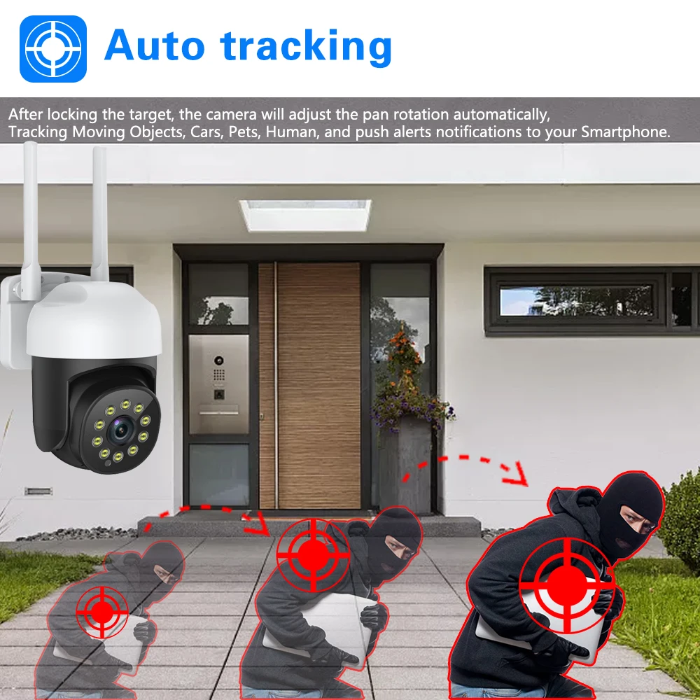 5MP Tuya Wireless Outdoor Camera Full Color Night Cameras with Wifi 2-Way Audio IP Camera For Smart Home Security Protection 4