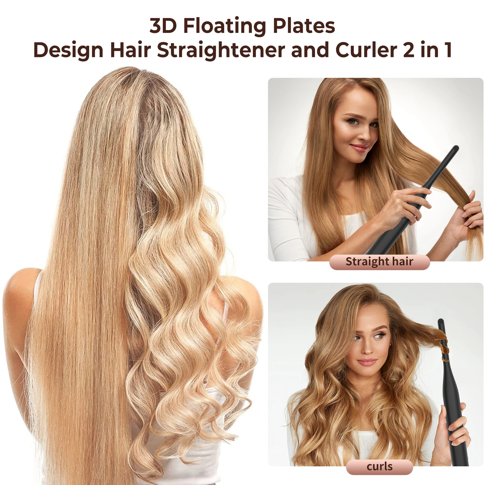 Small Flat Iron for Short Hair Pencil Flat Iron Mini Hair Straightener Ceramic Beard Straightener Tiny Hair Straightening Iron 6