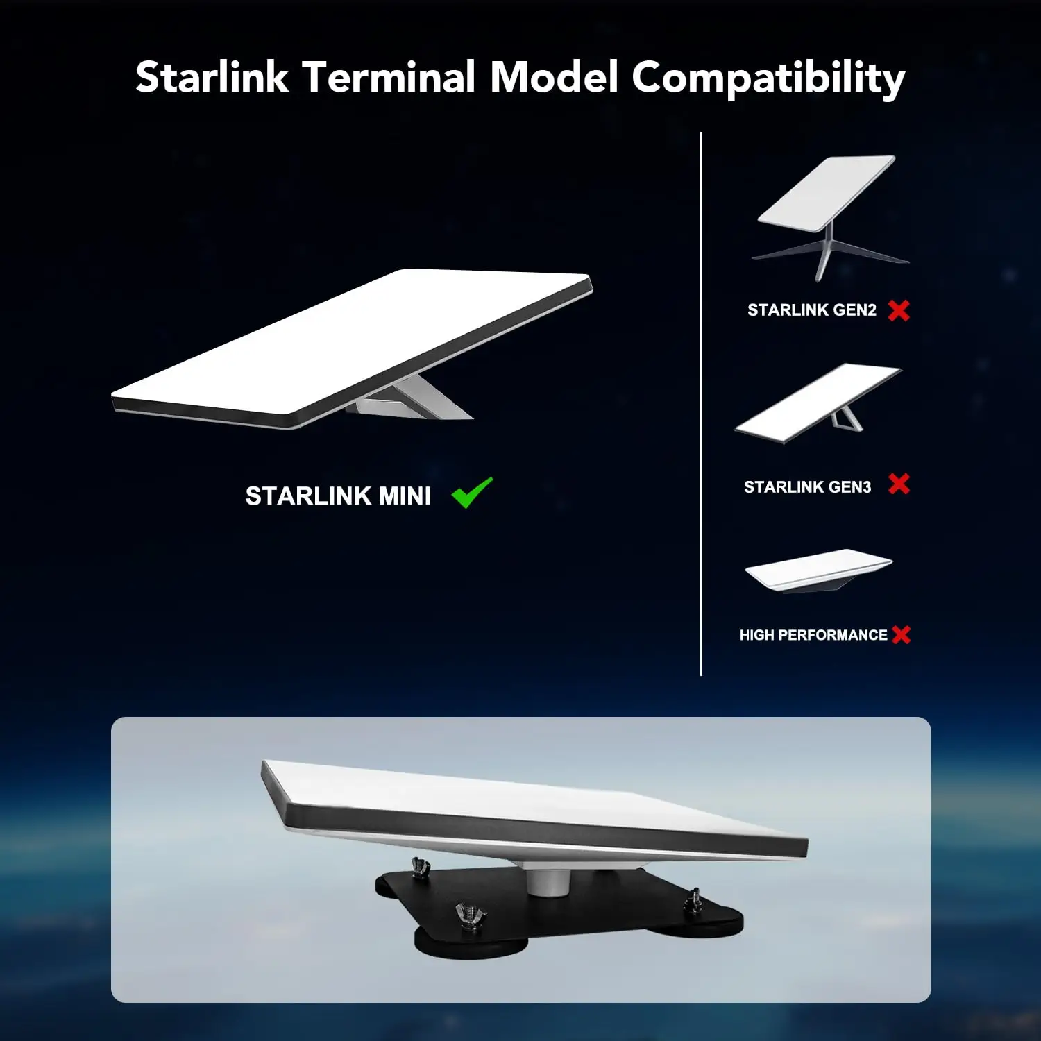 Starlink Mini Internet Kit Satellite Magnetic Bracket Car Roof Mounting Kit Magnetic Bracket Stable and Solid satellite mounting bracket
