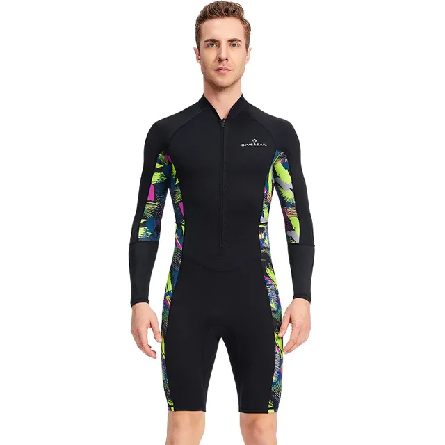 Head Wave Men's 2.5mm Shorty Wetsuit - Blue, Short Sleeve, Rear YKK Zipper For Snorkeling & Warm Water Sports