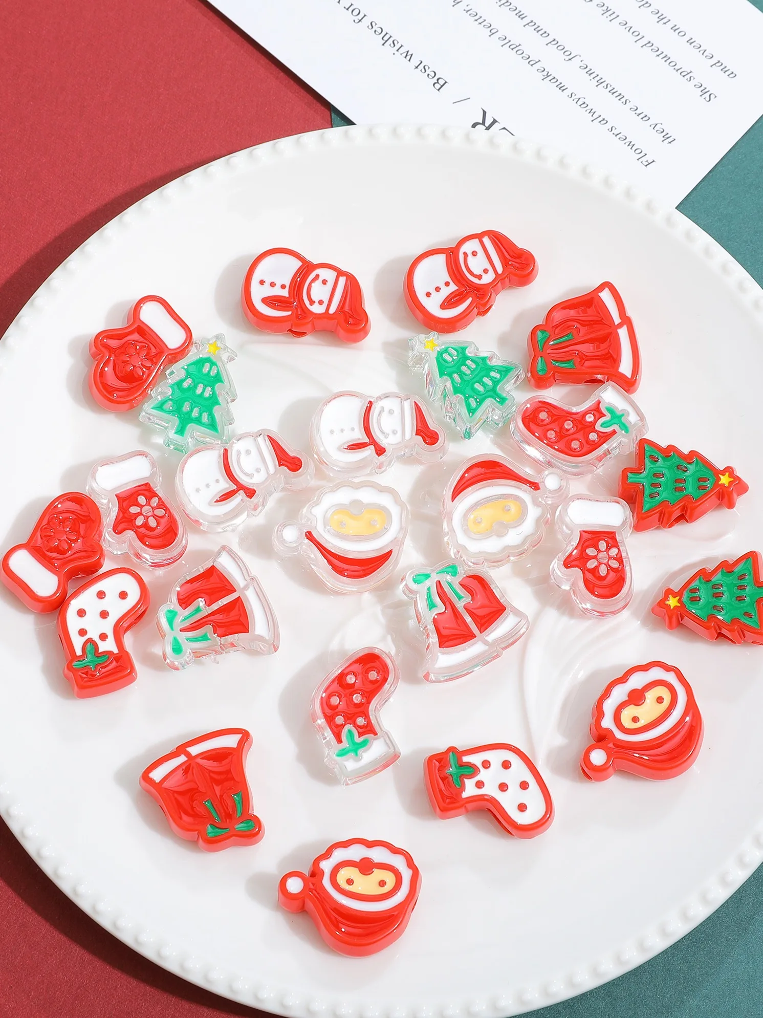 

50 шт./партия, пластиковые бусины с отверстиями для изготовления украшений