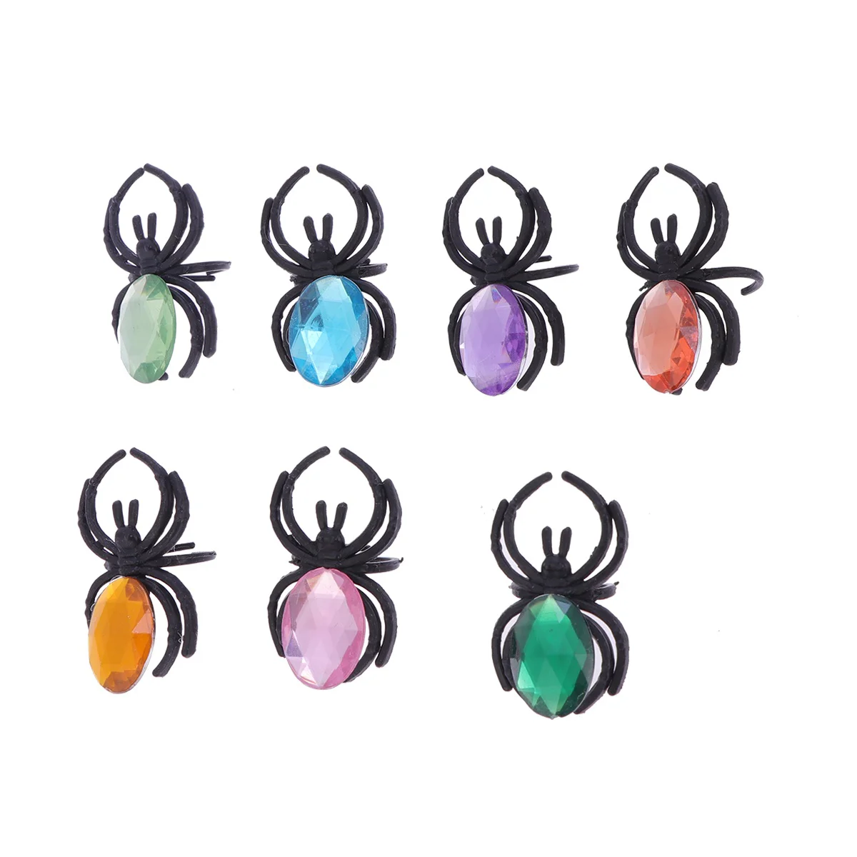 

Halloween Finger Ring Plastic Diamond Spider Ring Toys Kids Gifts Party Favors Decorations Jewelry Accessories