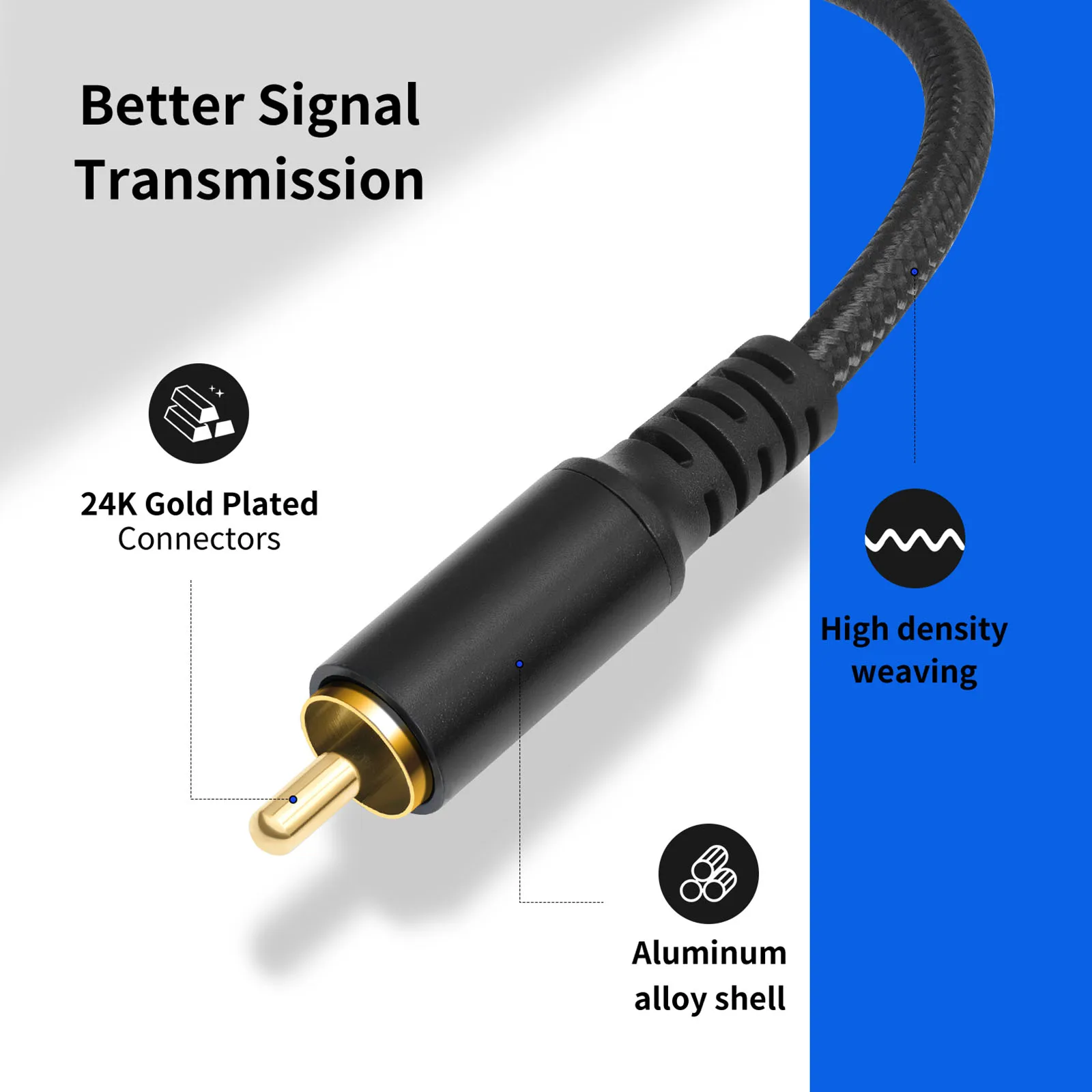 RCA 케이블 24CM RCA-Aux 케이블 3.5mm 남성-2RCA 여성 어댑터 (헤드폰, MP3, 태블릿, 스피커 H용)