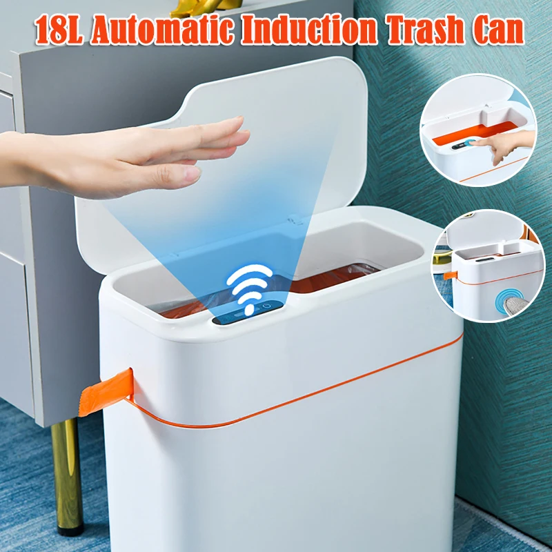 Smart Trash Can With Lid For Bedroom And Living Room Kitchen