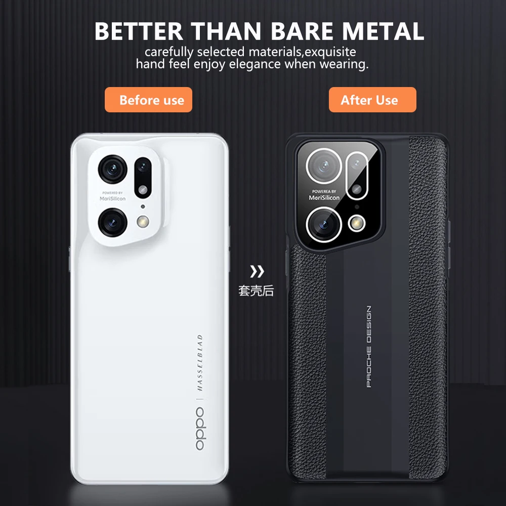 FindX5 Genuine Leather Phone Case for OPPO Find X5 Pro Luxury 100% Natural leather Protection Cover For Find X5 Capa