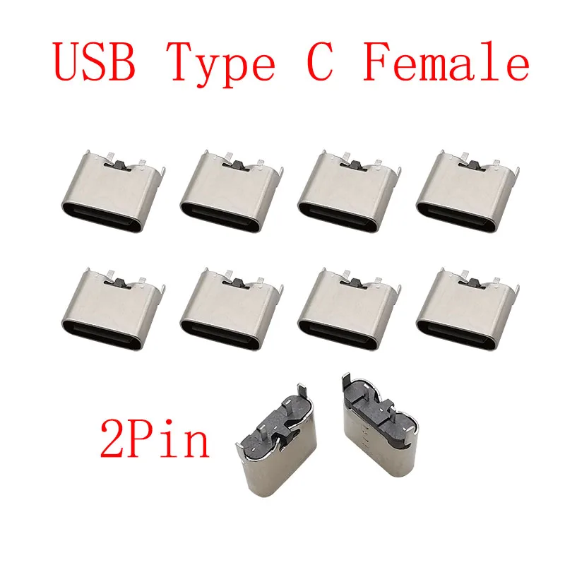 USB Type C Female Jack Charging Port Connectors - Pack of 10