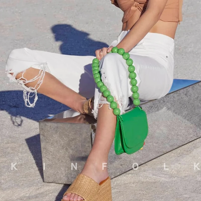 

Shoulder Bag For Women 2023 Bead Casual Ins Fashion Luxury Design Ladies Female Bag