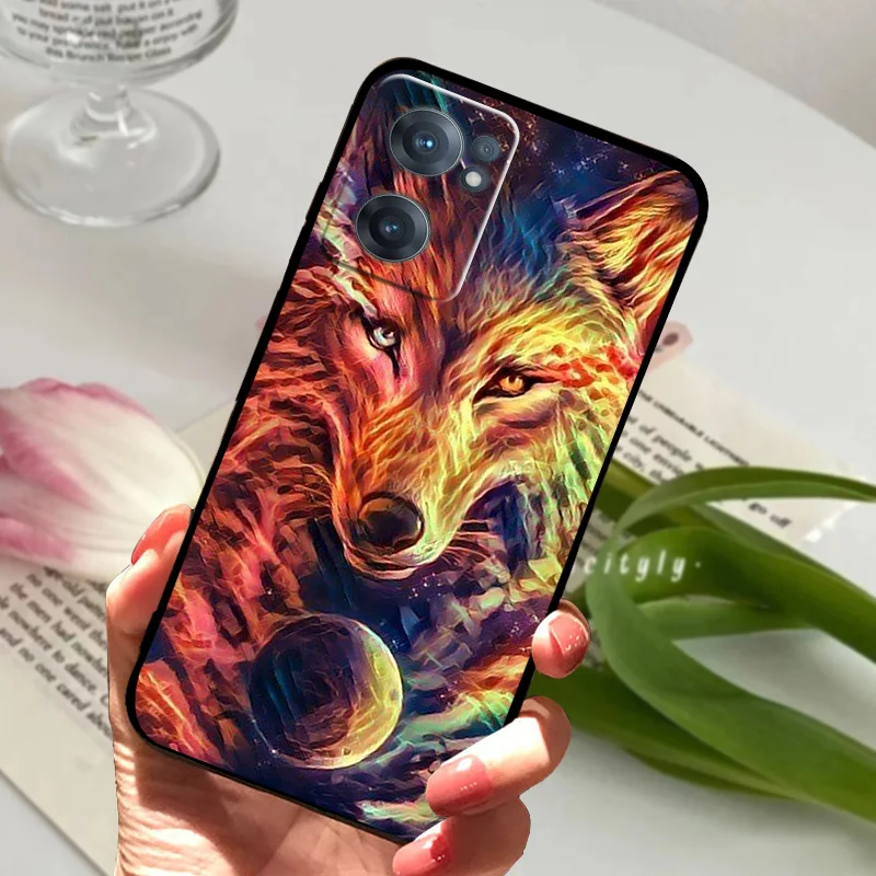 Animal Cartoon Painted Soft Silicone Phone Case - Black Coque