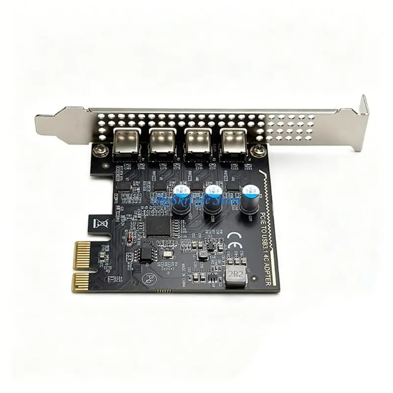 E65E 4포트 USB3.0 Type C PCIExpress 확장 카드 호환 다중 시스템