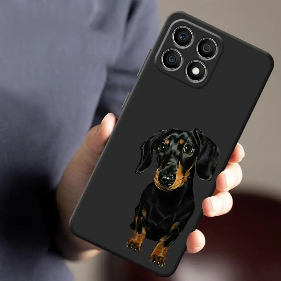 Chic Dachshunds Black Soft Phone Cover Case
