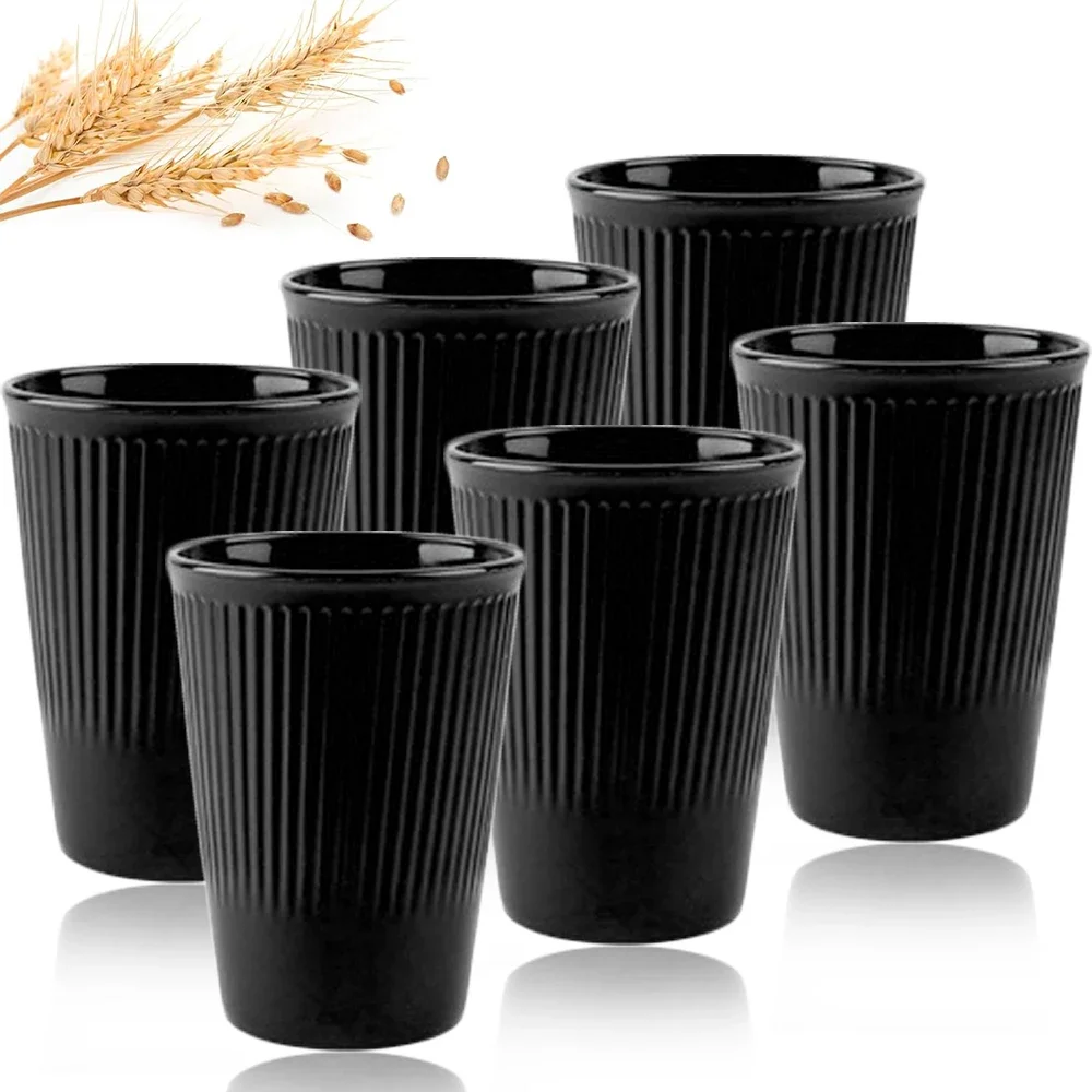 Eco-Friendly Wheat Straw Unbreakable Multi-Purpose Biodegradable Drinking Cups, Set of 6, BPA-Free