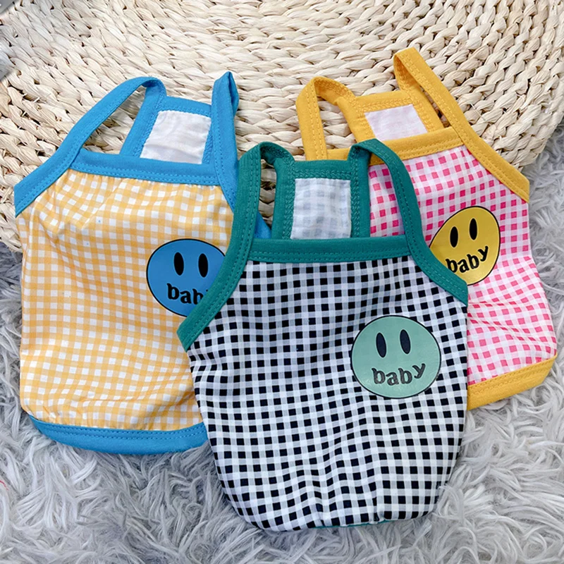 

Fashion Plaid Pet Vest Summer Cool Comfortable Small Dog Suspender Clothes Popular Dog Clothing Pet Supplies S-XXL