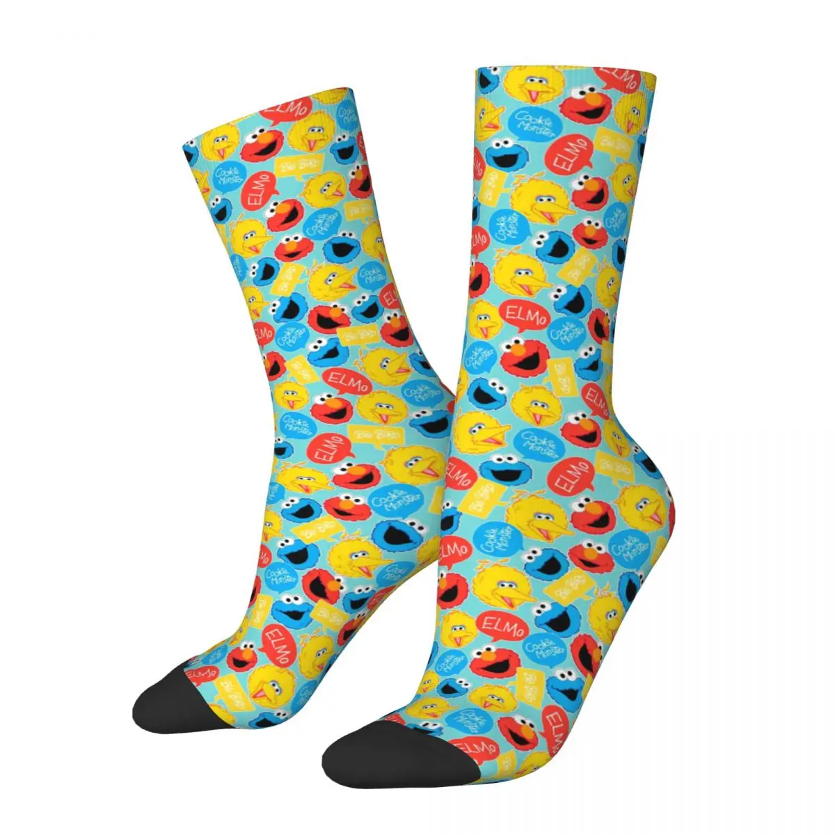 

Sesame Street Elmo Big Bird Cookie Funny Socks for Women Men Novelty Street Style Crazy Spring Summer Socks Gifts