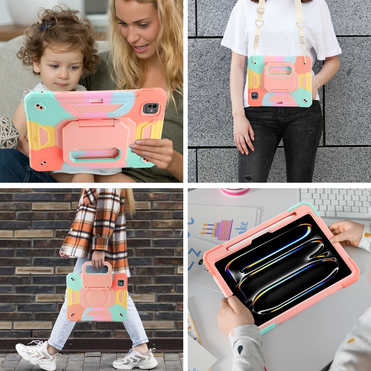 Premium 360-Degree Rotation Shockproof Tablet Stand Case