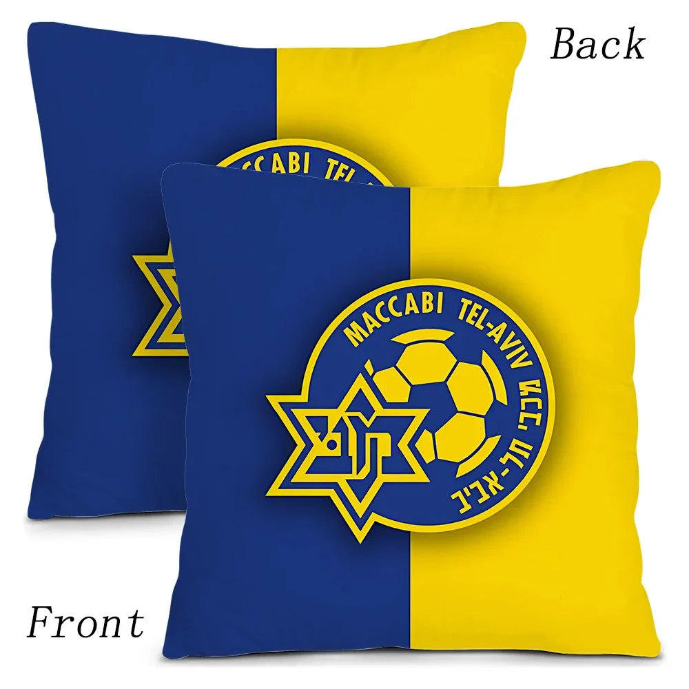 Pillow Covers Cartoon Maccabis Tel Aviv Sofa Decorative Double-sided Printing Short Plush Cushion Cover