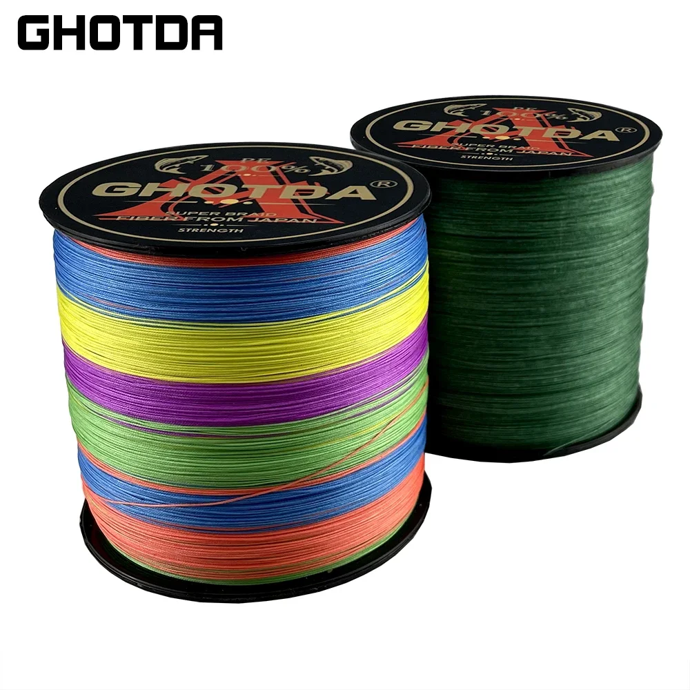 GHOTDA Braided Multicolor Fishing Line 9 Strands 300M/500M Saltwater Multifilamento Fishing Cord Dia0.14-0.55mm