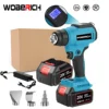 Portable Heat Gun Cordless Electric Heat Gun 30-550℃ LED Temperature Display with 3 Nozzle For Makita/WOBERICH 18V Battery 1