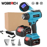 Portable Heat Gun Cordless Electric Heat Gun 30-550℃ LED Temperature Display with 3 Nozzle For Makita/WOBERICH 18V Battery 1