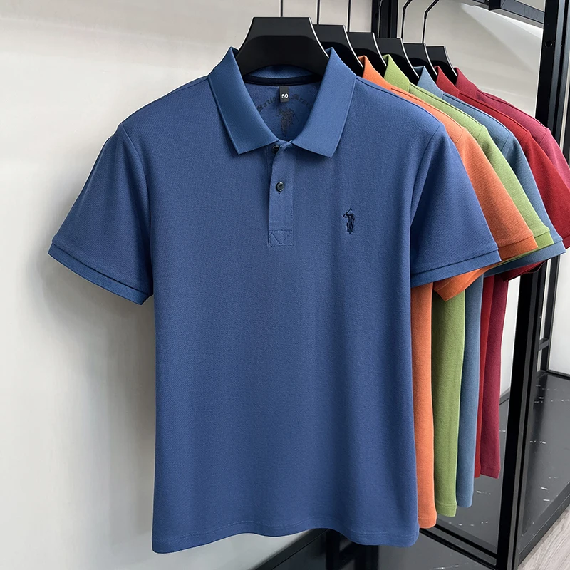 Kurzarm-Poloshirt aus 100 % reiner Baumwolle Luxusmarke Paul Pony besticktes Herren-T-Shirt Sommer-Business-Casual-Oberteil atmungsaktiv – Detail 19