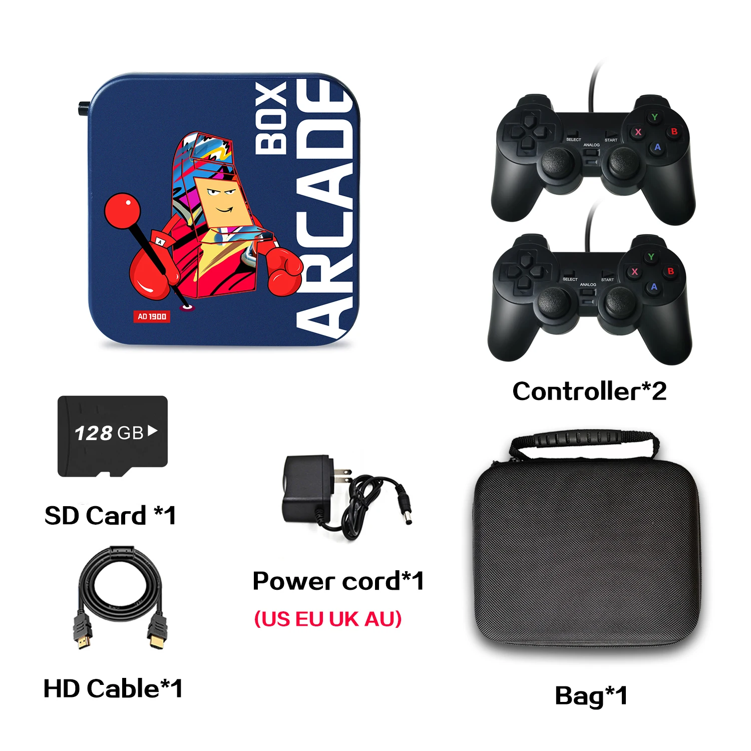 thumbnail image 1 of Consola de juegos Arcade Box para PS1/N64/DC, caja de juegos de 256GB, vídeo Retro clásico, más de 50000 juegos, superconsola, Monitor de proyector de TV HD 4K, 1 of 5