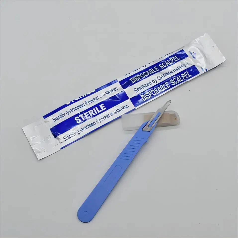 Disposable Sterile Plastic Handle Scalpel #11 Pointed Blade Double Eyelid Surgery Tool 1pcs disposable high frequency electrode electric knife pen plug socket scalpel tool