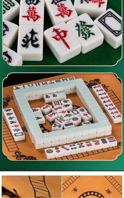 高級壓克力麻將 Chinese Numbered X-Large Green Tiles Mahjong set / Board Game US  Seller