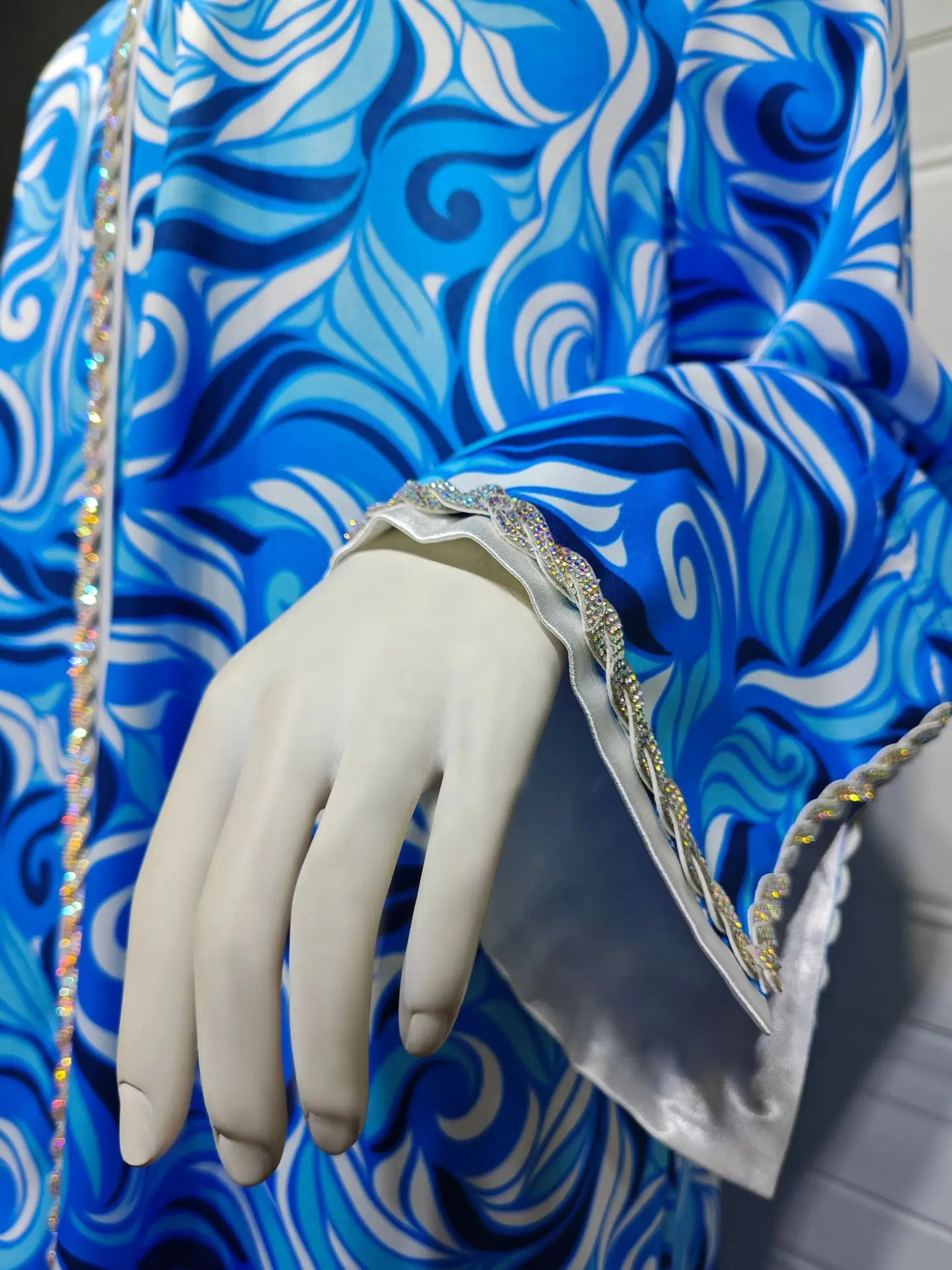 S3ab5569ac6bb48c5b38e6a99624ef8e4v Ramadan Khimar Abaya Saudi Arabia Turkey Islam Muslim Blue and white blue hot diamond dress Kebaya Robe Femme Musulmane Mallzona