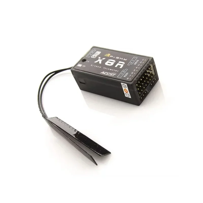 Boîtier du récepteur FrSky X8R 2.4GHz ACCST 8/16 canaux SBUS pour drone RC avec étiquette de spécifications