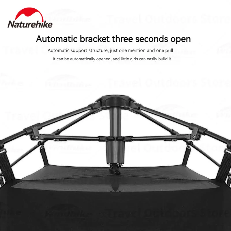 Naturehike Ango Camping Automatic Tent 2-3 Person 210T Polyester Waterproof 1500mm Four Seasons UPF50+ Outdoor Quick Open Tent