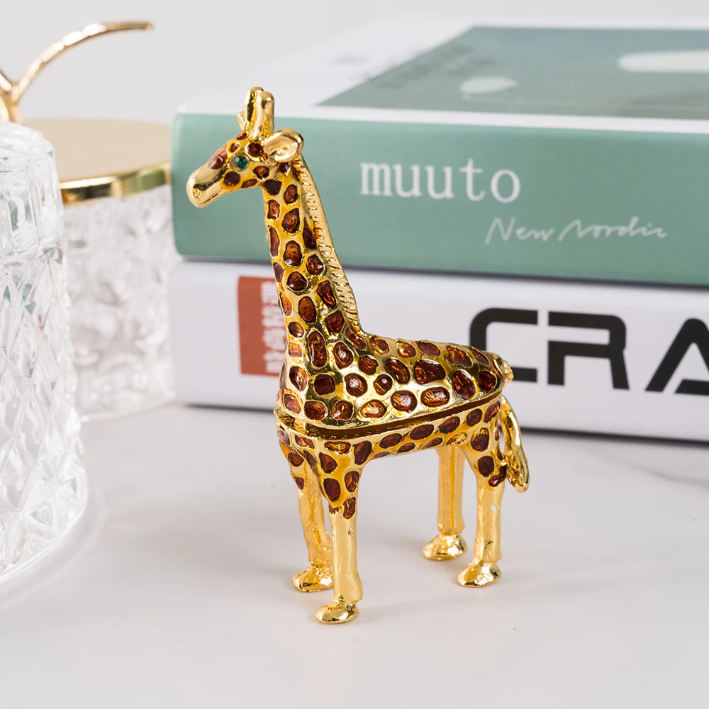 Giraffe Trinket Box Hinged Rhinestone Bejeweled Decorative Hand