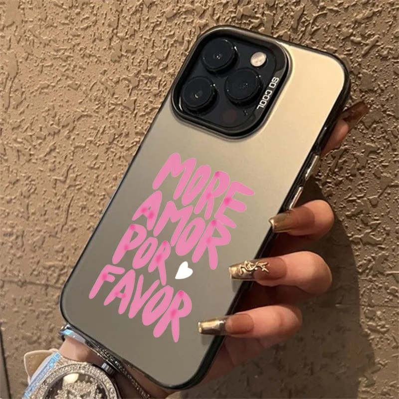 Colorful Maximalist More Amor Por Favor Design TPU Basic Phone Case Cover
