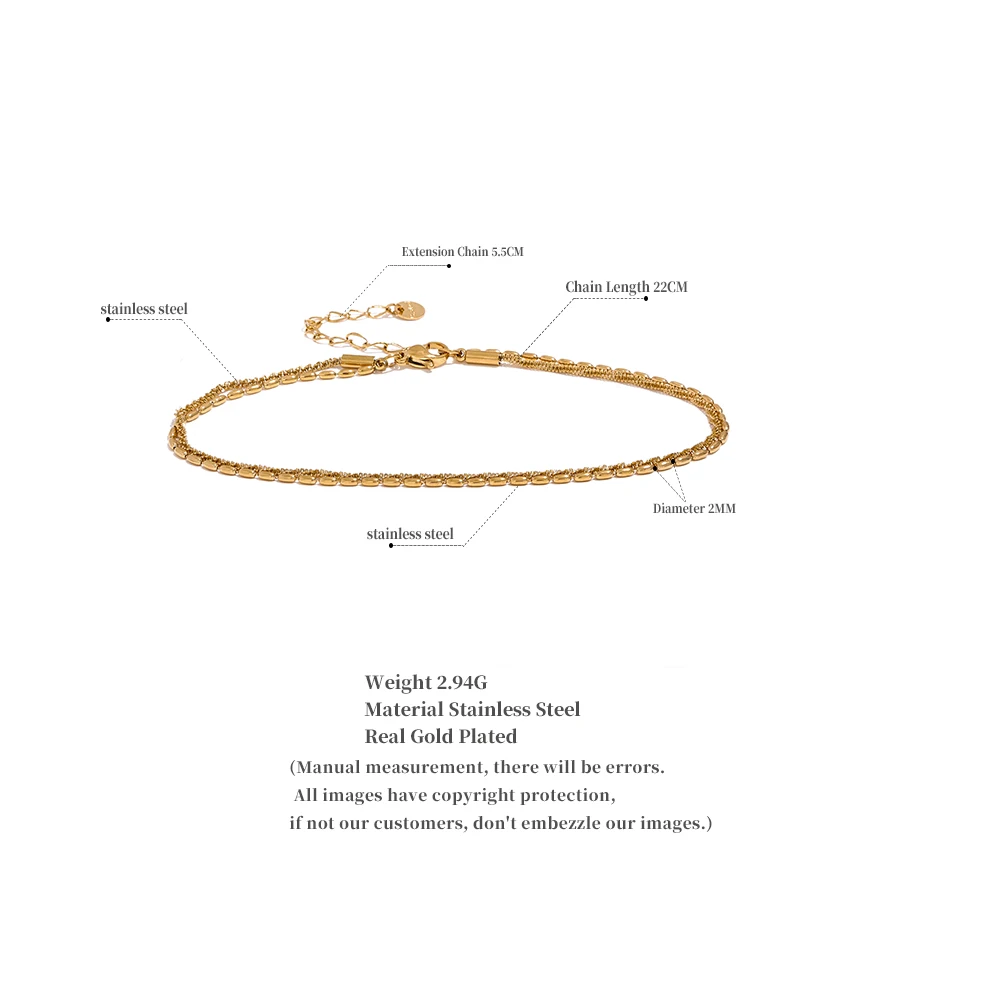 Silver Anklet Bracelet Ankle Chains Cubic Zirconia Anklet Beads Anklet Classic Double Layer Exquisite Chain Stainless Steel Stylish Anklet Women Trendy Summer Charm Gold Silver Color Jewelry