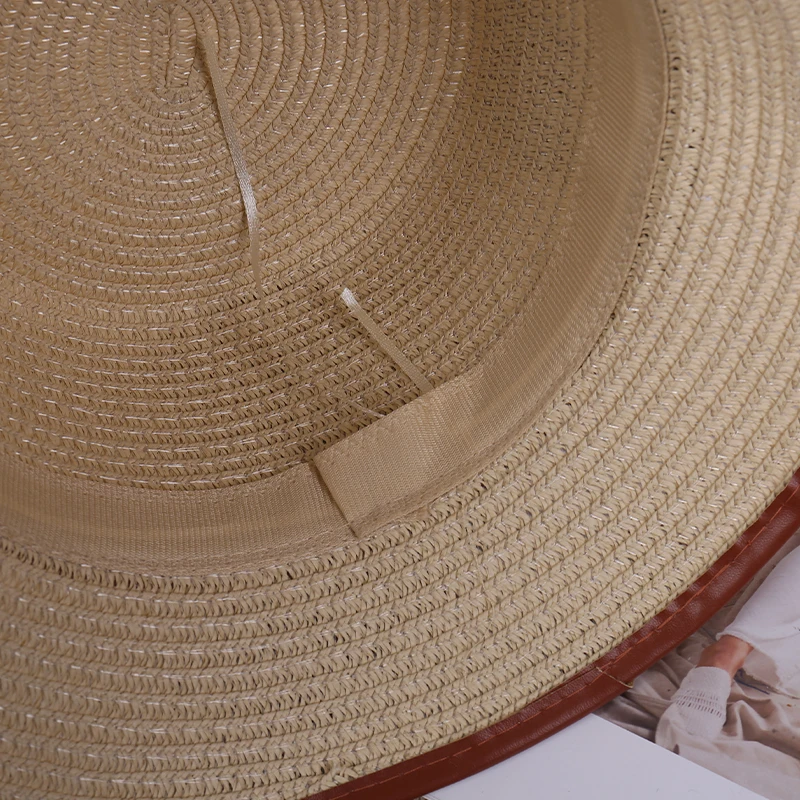 Eleganter Vintage-Mode-Zylinder mit atmungsaktiver, lässiger Gürtelschnalle, vielseitiger flacher Strandurlaubshut für stilvolle Outfits_voghion.com