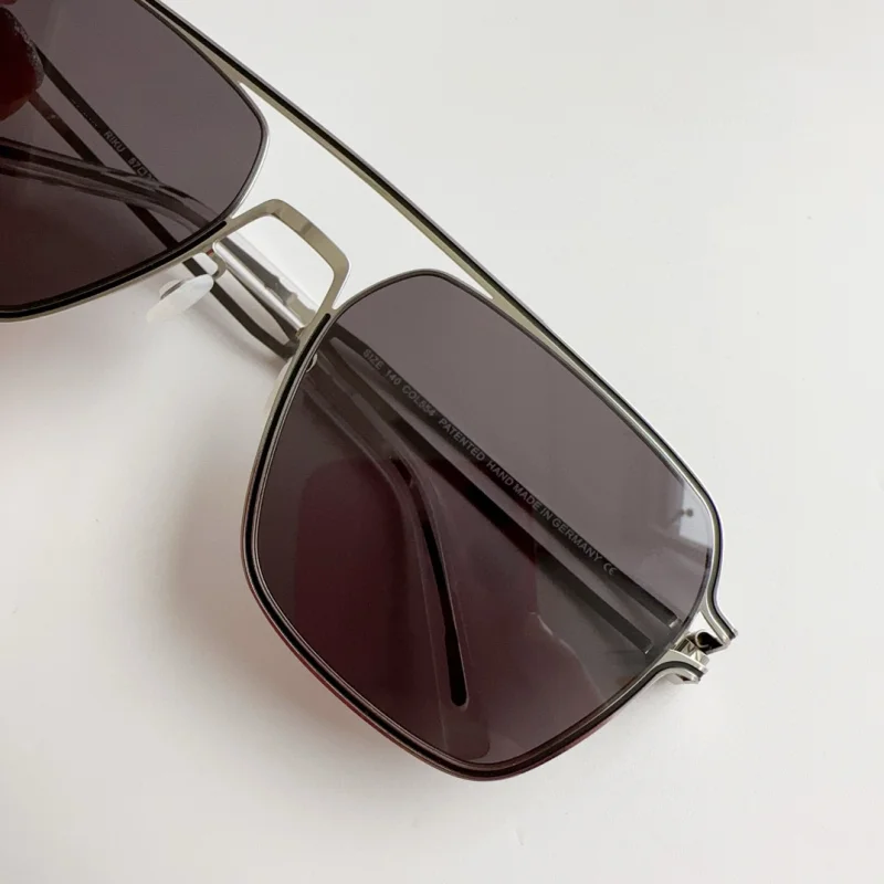 Deutschland Marke Design Schraubenlose Sonnenbrille Titan Ultraleicht Platz Mode Männer Sonnenbrille Große RIKU Gläser Auge Hohe Qualität – Detail 36