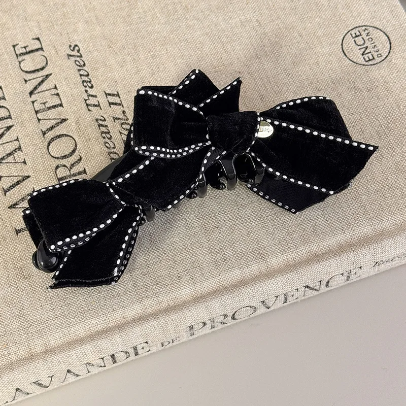 Luxuriöser Pferdeschwanz-Clip mit Samtschleife, One-Step-Clip, Lazy Clip, Haarspange im Socialite-Stil, Influencer-Lieblings-Bananen-Clip – Detail 6