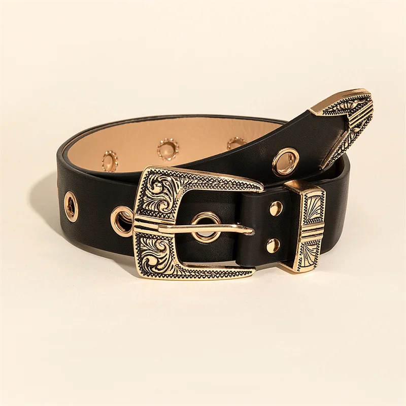  Men's Eagle Pattern Second Floor Cowhide Leather Belt