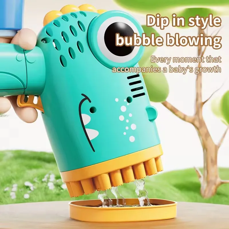 40 Hole Dinosaur Bubble Handheld Bubble Machine, Electric Bubble Gun Outdoor Wedding Party Toy(without Bubble Water)