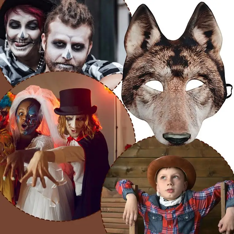 Wolf Head Masque Scary Horror Masque Animal Mardi Gras Masquerade For Halloween Cosplay Costume
