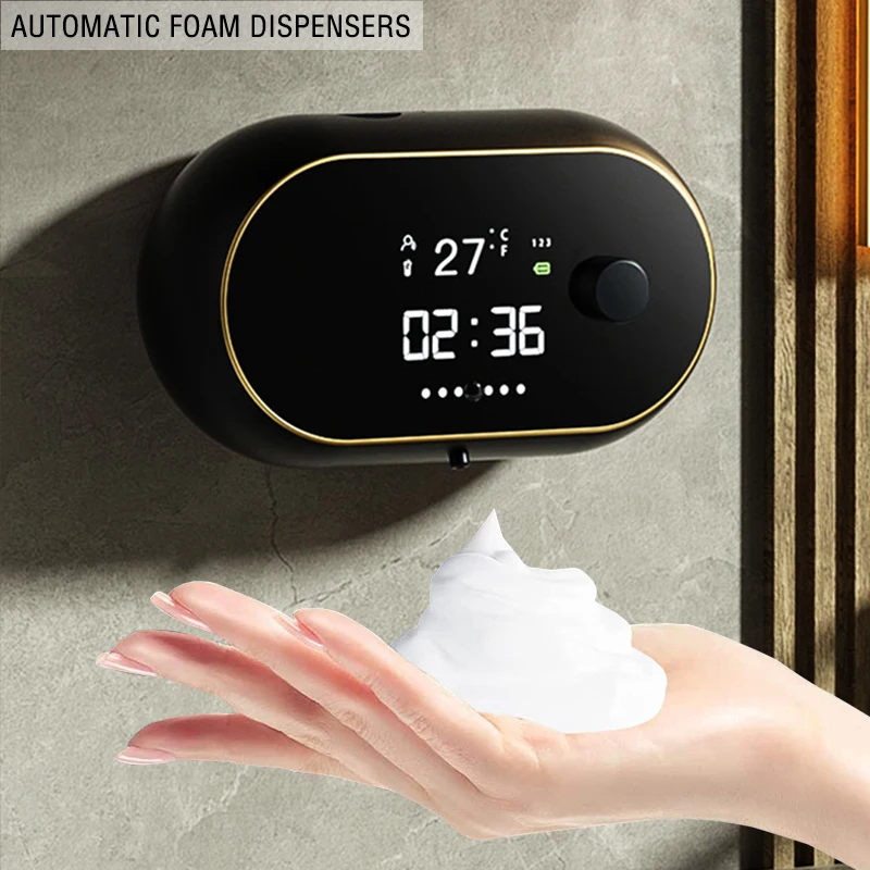 

Automatic Foam Soap Dispenser LED Temperature Display Electric Touchless Infrared Sensor Foam Machine Auto Liquid Soap Dispenser