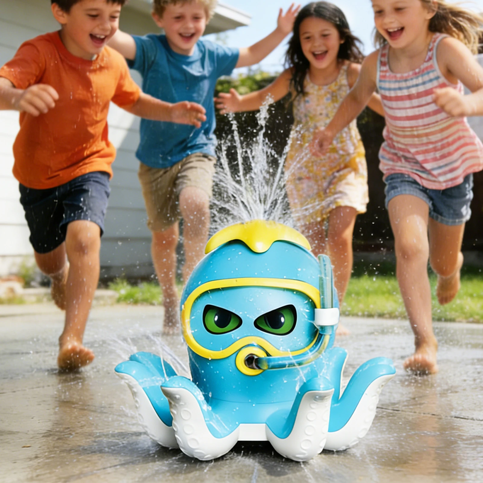 Plastic Squid Water Sprinkler Toy for Kids Outdoor Games
